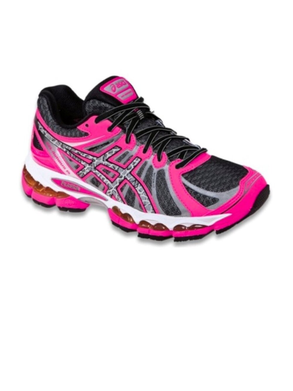 RARE ASICS Gel Nimbus 15 Hot Pink Fuchsia Black Silver Lite Show 7.5 US 39 EUR